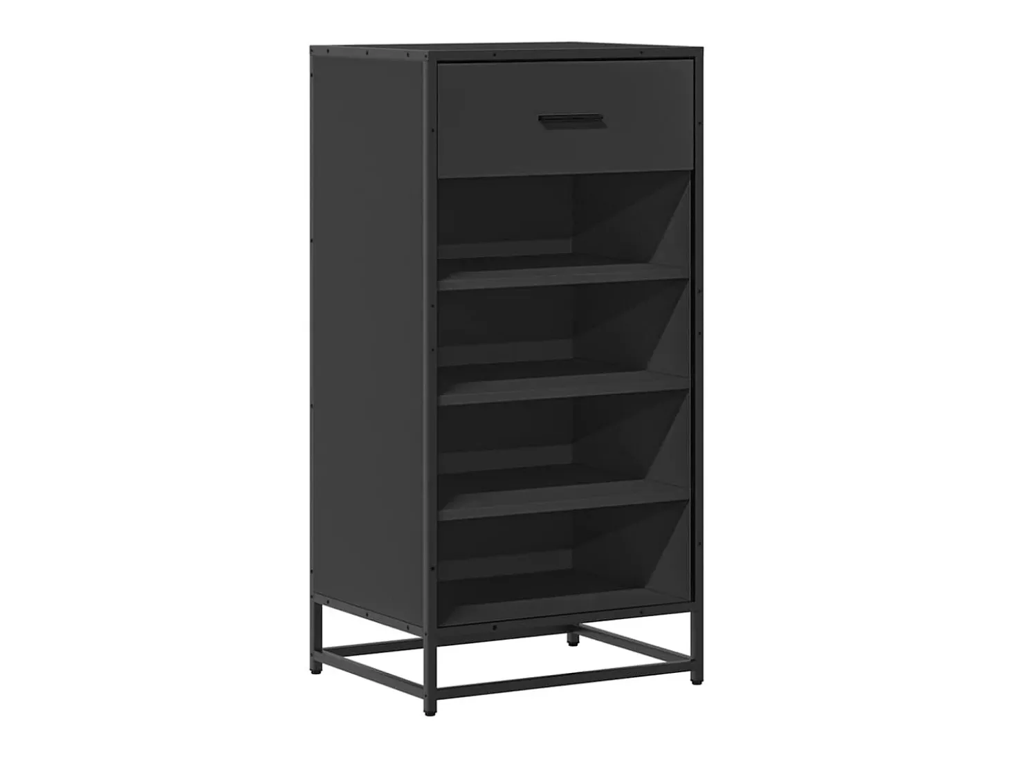 Zapatero negro 48x38x97,5 cm madera de ingeniería