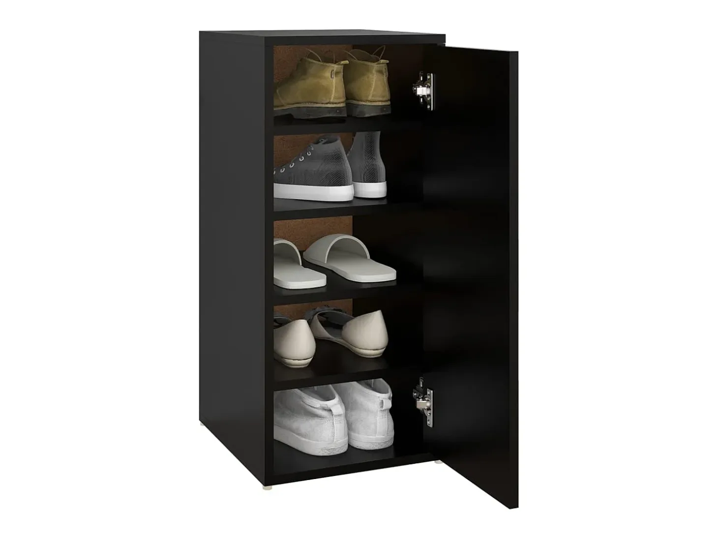 Zapatero negro 32x35x70 cm Madera contrachapada