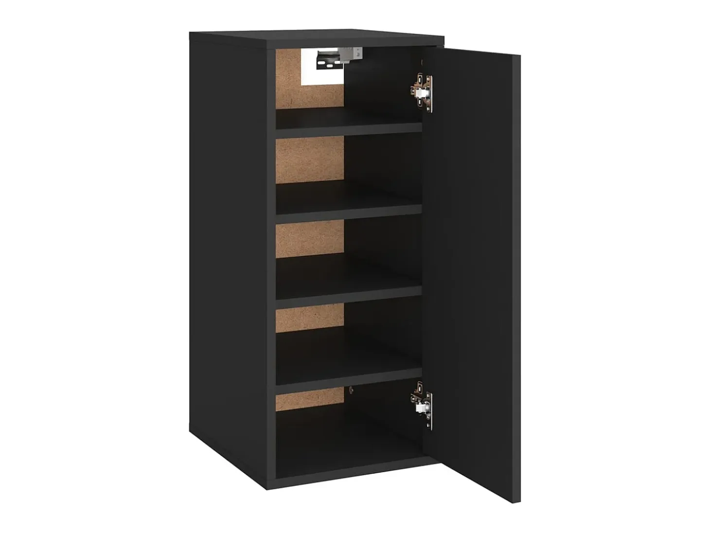 Zapatero negro 32x35x70 cm Madera contrachapada