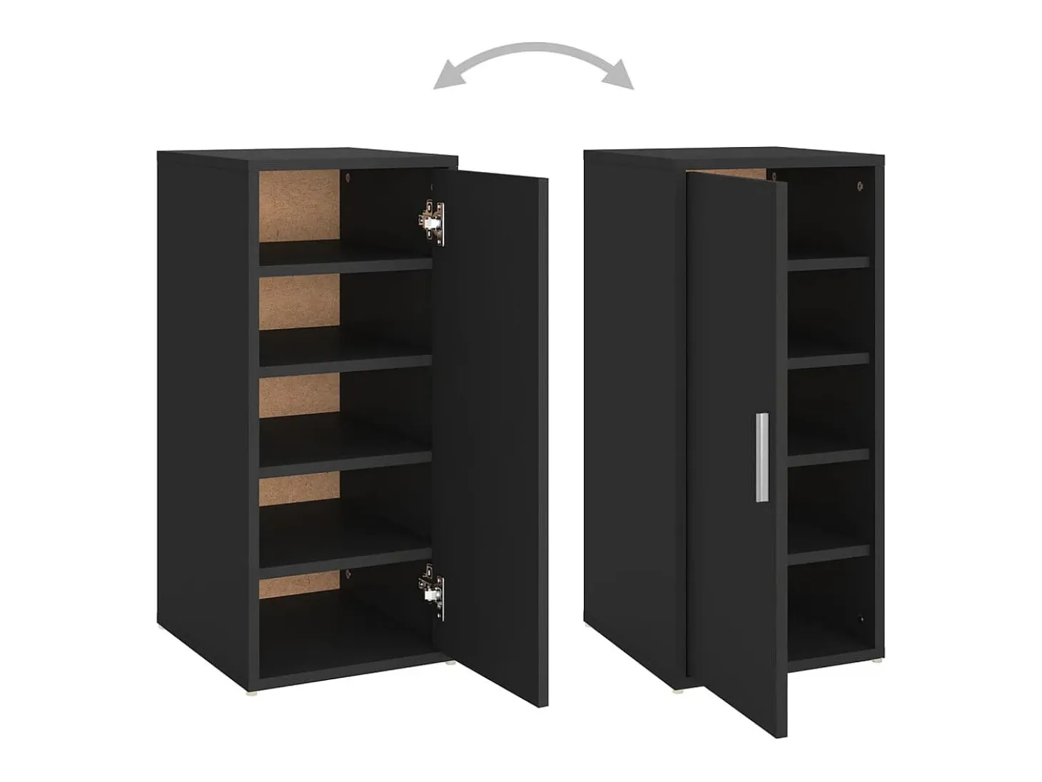 Zapatero negro 32x35x70 cm Madera contrachapada