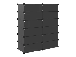 Zapatero negro 94,5x36,5x106 cm PP