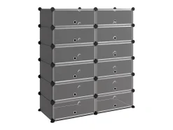Zapatero negro 94,5x36,5x106 cm PP