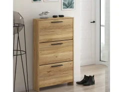Zapatero New Aura 3 puertas con patas natural 115,5x68,5x17 cm