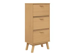 Zapatero OLDEN madera maciza de pino marrón 55x35x120 cm ES601800