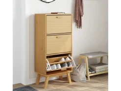 Zapatero OLDEN madera maciza de pino marrón 55x35x120 cm ES601800