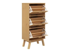 Zapatero OLDEN madera maciza de pino marrón 55x35x120 cm ES601800
