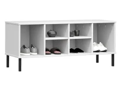 Zapatero patas metal Blanco 106x35x45cm Madera OSLO