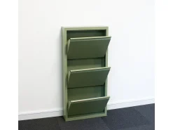 Zapatero Pisa de 3 puertas en metal verde. Se entrega montado.