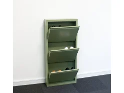 Zapatero Pisa de 3 puertas en metal verde. Se entrega montado.