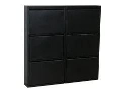 Zapatero Pisa de 6 puertas en metal negro. Se entrega completamente montado.