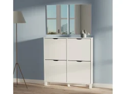 Zapatero Recibidor Blanco Estrecho Mary, 97x98x17 cm