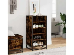Zapatero roble ahumado 48x38x97,5 cm madera de ingeniería