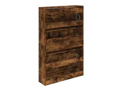 Zapatero roble ahumado 80x21x125,5 cm madera de ingeniería