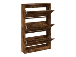 Zapatero roble ahumado 80x21x125,5 cm madera de ingeniería