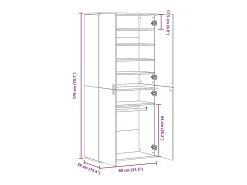 Zapatero roble ahumado 80x39x178 cm madera de ingeniería
