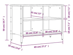 Zapatero roble ahumado 69x35x50 cm madera de ingeniería