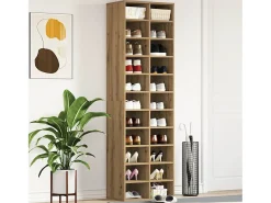 Zapatero roble craft 54x34x183cm madera de ingeniería