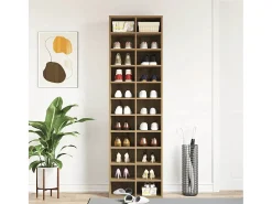 Zapatero roble craft 54x34x183cm madera de ingeniería