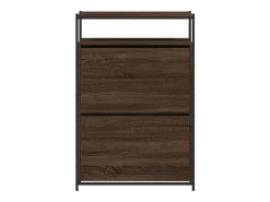 Zapatero roble marrón 75x34x112 cm madera de ingeniería