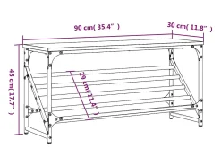 Zapatero roble marrón 90x30x45 cm madera de ingeniería