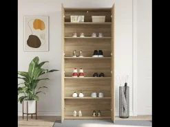 Zapatero roble Sonoma 80x35,5x180 cm Madera de ingeniería