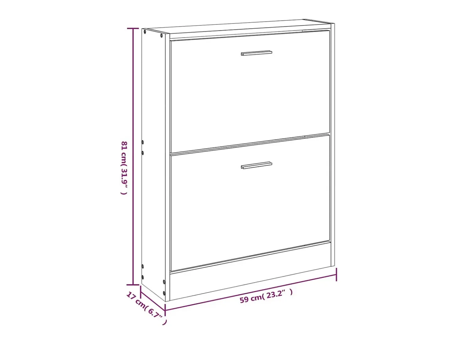 Zapatero Roble 59x17x81 cm Madera de ingeniería