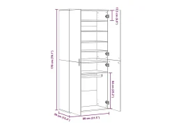 Zapatero Sonoma gris 80x39x178 cm madera de ingeniería