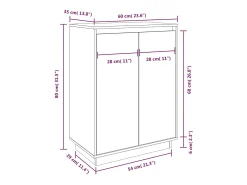 Zapatero 60x35x80 cm Madera maciza de pino