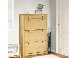 Zapatero 99x32x138 cm madera maciza de pino