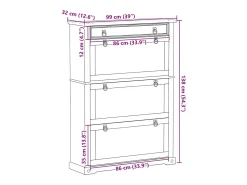 Zapatero 99x32x138 cm madera maciza de pino