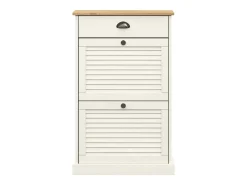 Zapatero 60x35x96 cm madera maciza de pino blanco
