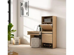 Zapatero, 130x35x145cm, Dormitorio, habitación, Tocador, Roble
