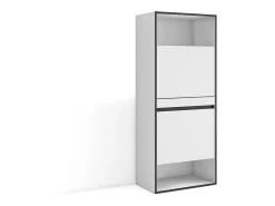 Zapatero, 60x35x145cm, Dormitorio, habitación, Mueble auxiliar, Blanco