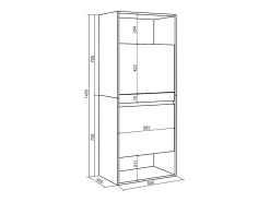 Zapatero, 60x35x145cm, Dormitorio, habitación, Mueble auxiliar, Roble