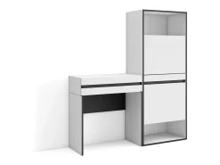 Zapatero, 130x35x145cm, Dormitorio, habitación, Tocador, Blanco
