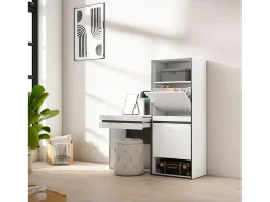 Zapatero, 130x35x145cm, Dormitorio, habitación, Tocador, Blanco