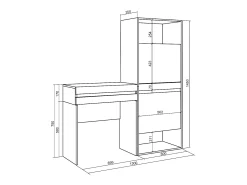 Zapatero, 130x35x145cm, Dormitorio, habitación, Tocador, Blanco