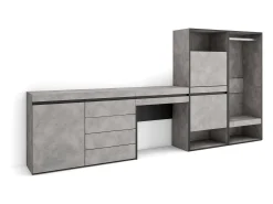 Zapatero, 297x35x145cm, Dormitorio, habitación, Vestidor abierto, Cómoda, Cajonera, Tocador, Cemento