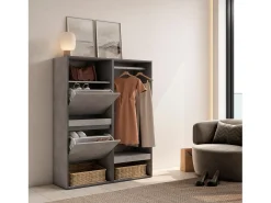 Zapatero, 120x35x145cm, Dormitorio, habitación, Vestidor abierto, Cemento