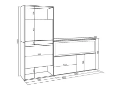Zapatero, 167x35x145cm, Dormitorio, habitación, Chimenea eléctrica XXL, Blanco