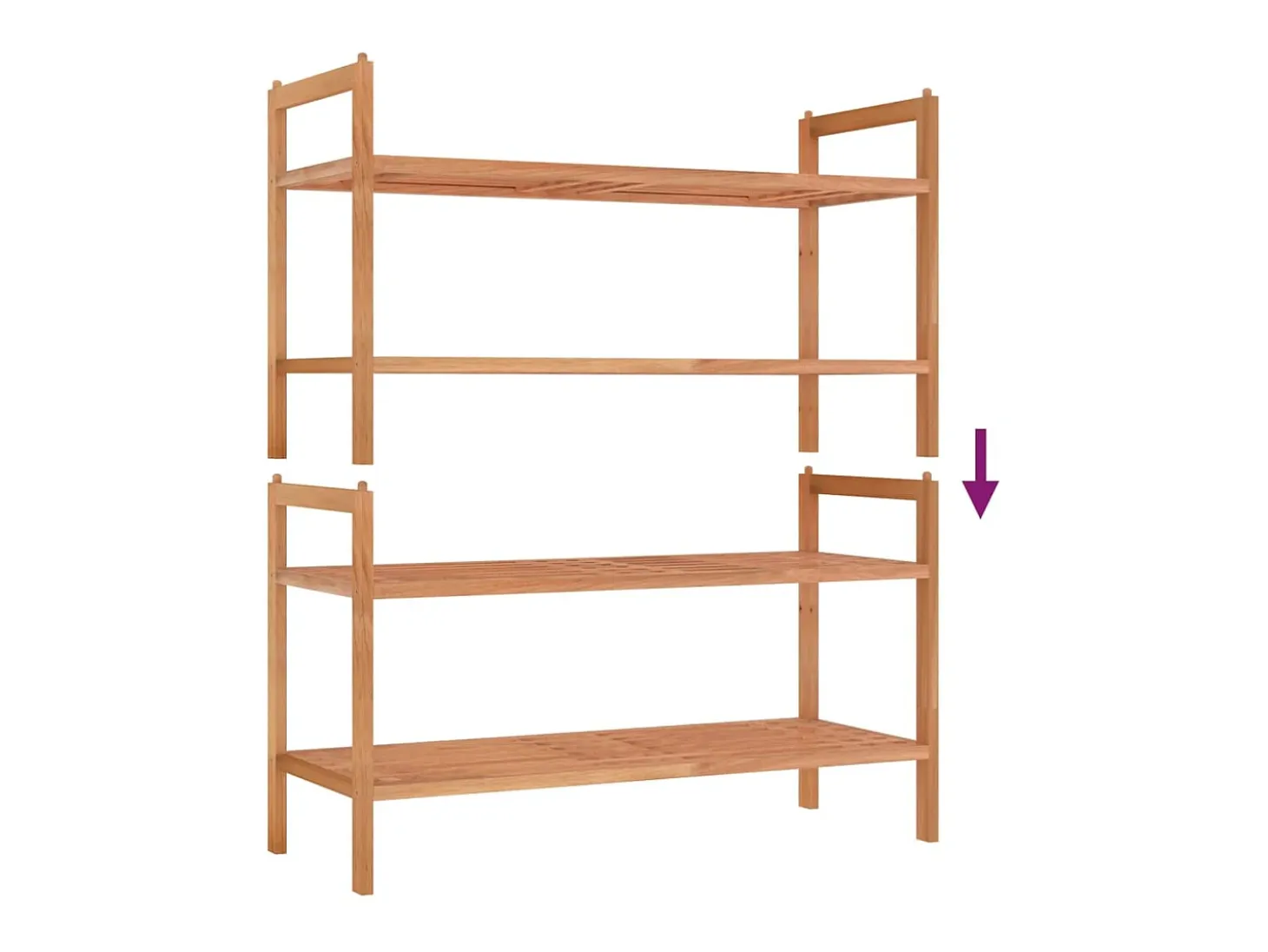 Zapateros 2 uds 69x27x41 cm Madera maciza de nogal