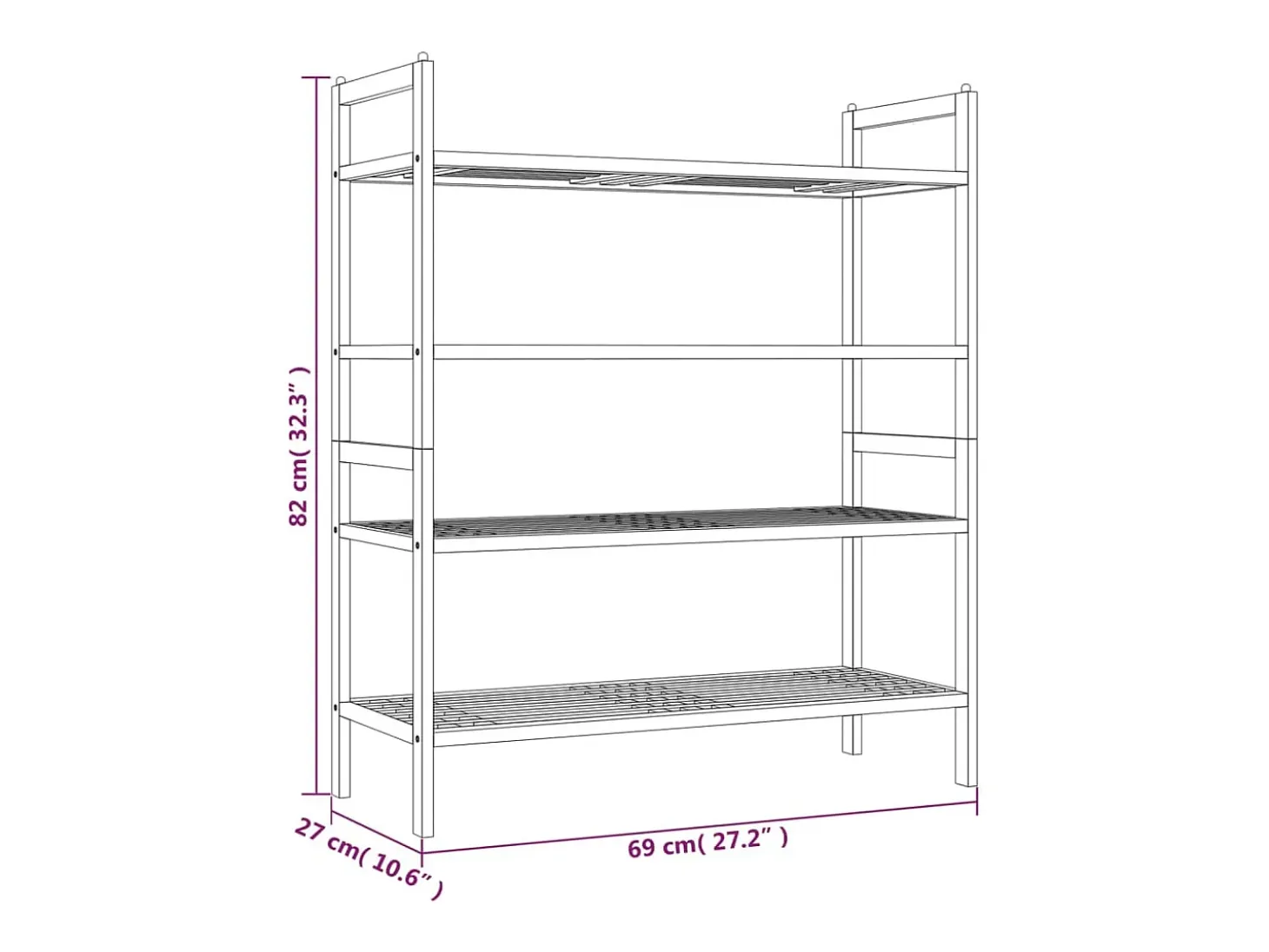 Zapateros 2 uds 69x27x41 cm Madera maciza de nogal