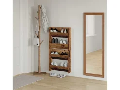Zapateros de pared 2 uds Madera vieja 60x18x60 cm