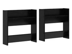 Zapateros de pared 2 uds Roble negro 60 x 18 x 60 cm