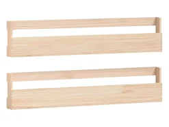 Zapateros de pared 2 uds 110x9x23 cm Pino macizo