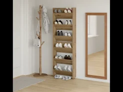 Zapateros de pared con balda Otros 2 piezas roble artesanal