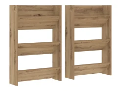 Zapateros de pared con balda Otros 2 piezas roble artesanal