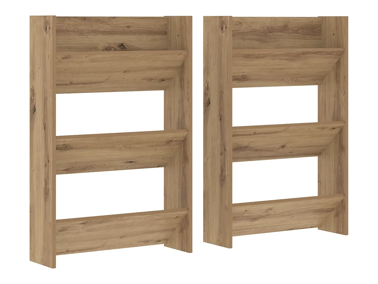 Zapateros de pared con balda Otros 2 piezas roble artesanal
