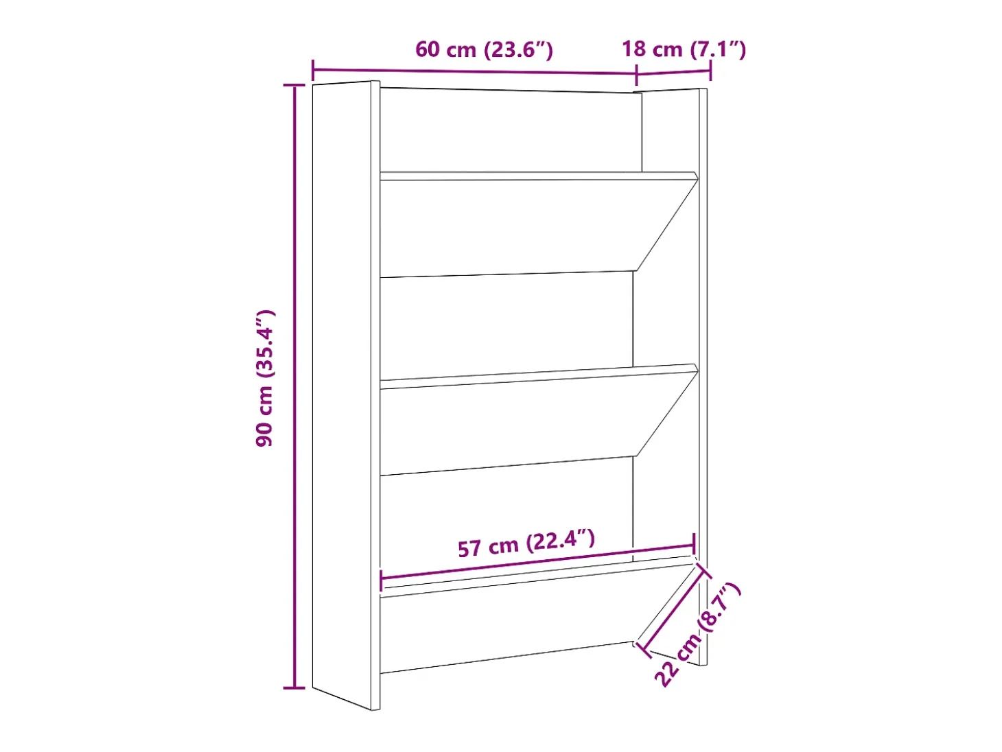 Zapateros de pared con balda Otros 2 piezas roble artesanal