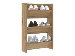 Zapateros de pared, roble artesanal, 60 x 18 x 60 cm